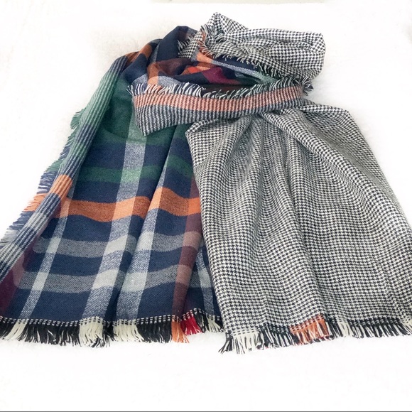 Accessories - NEW-Reversible Two Designs Plaid Shawl/Scarf/Wrap